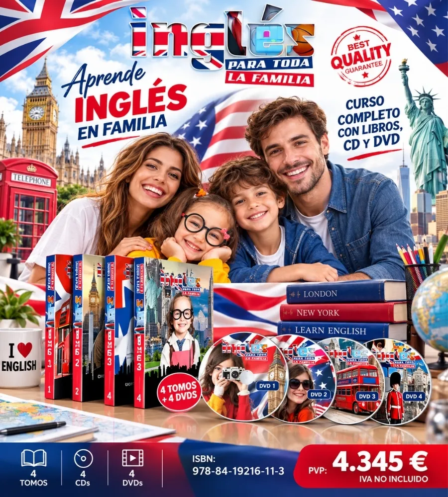 INGLÉS PARA TODA LA FAMILIA — Un curso completo con libros, CD y DVD