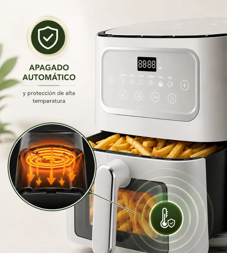 Air Fryer Switzerland 8 Litros — apagado automático y protección