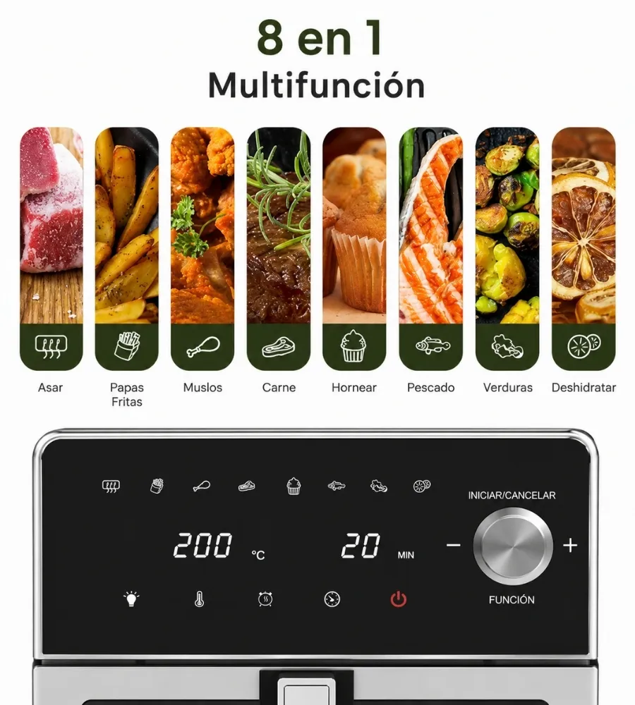Air Fryer Switzerland 10 Litros — ocho funciones multifunción
