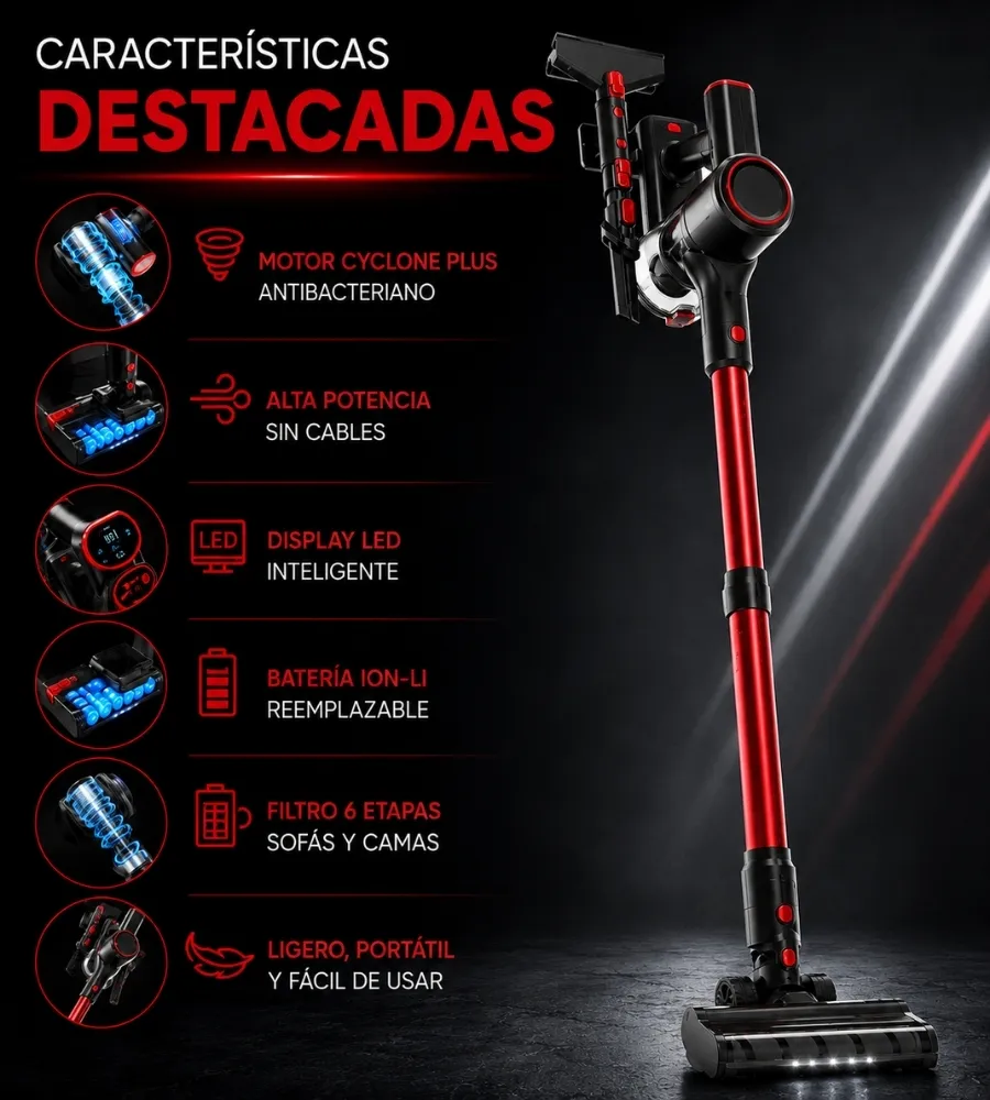 Aspirador Ciclónico Plus-Bio — motor y batería