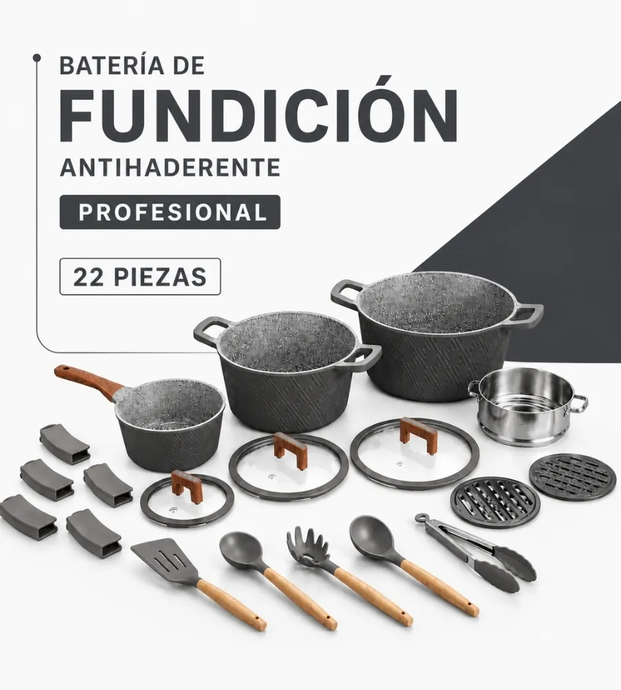 Batería de Fundición Profesional — 22 piezas