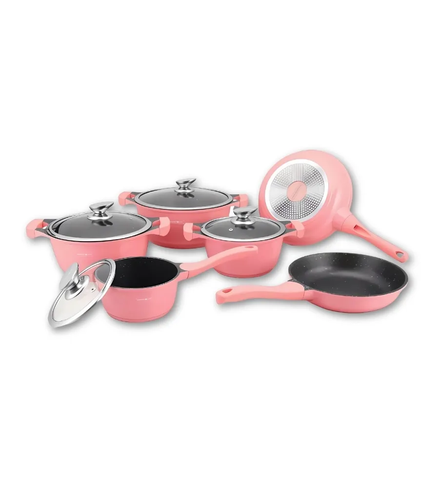 Batería de Cocina Rosa 10 Piezas