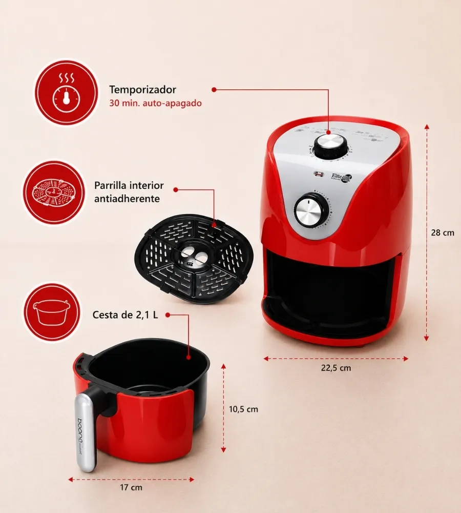 Bepro Chef 2,2 Litros — medidas y cesta de 2,1 litros