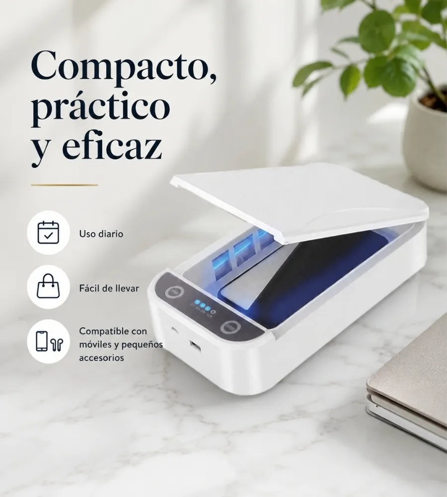 Caja Esterilizadora UV — compacta y práctica