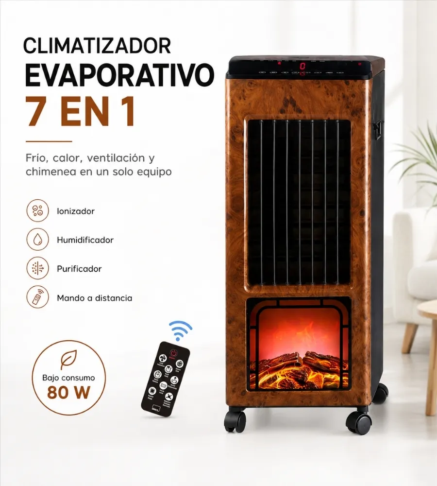 Climatizador Evaporativo 7 en 1 — funciones