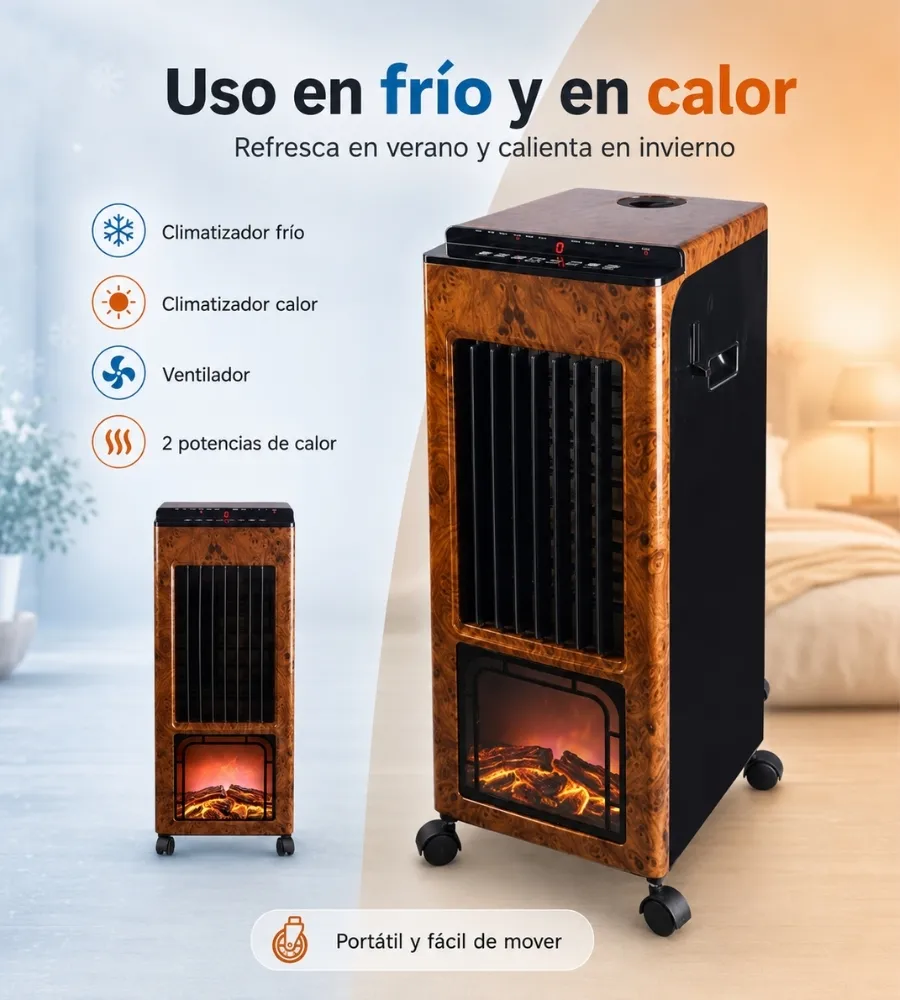Climatizador Evaporativo 7 en 1 — uso en frío y en calor