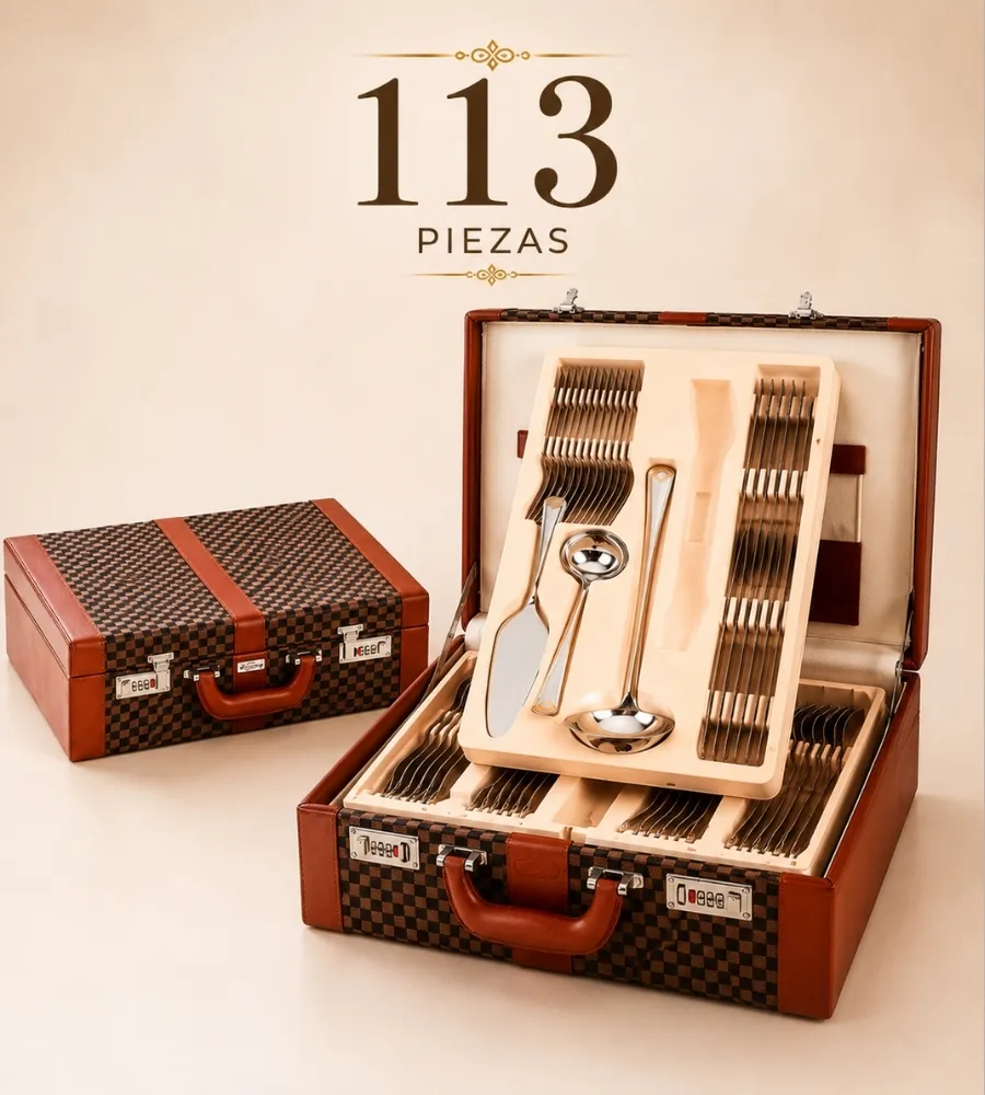 Cubertería 113 Piezas — presentación en maletín