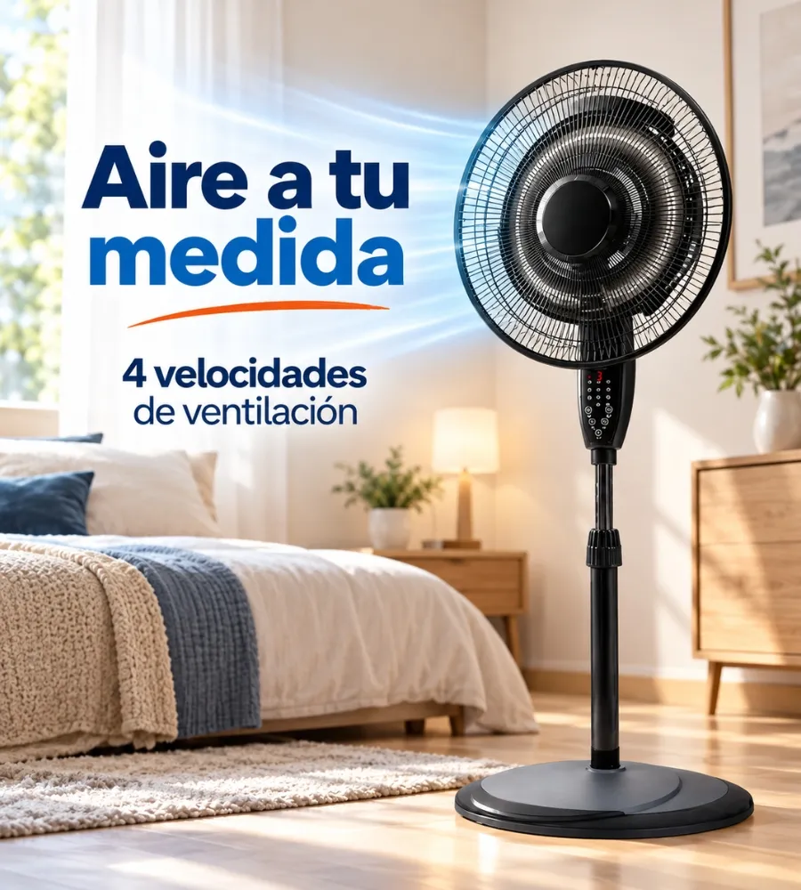 Ventilador Duoclima: 4 velocidades de ventilación