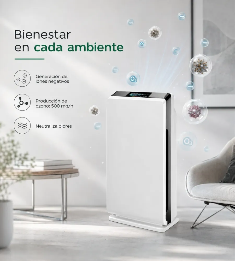 Filtrador de Aire Vertical 03 — iones y ozono