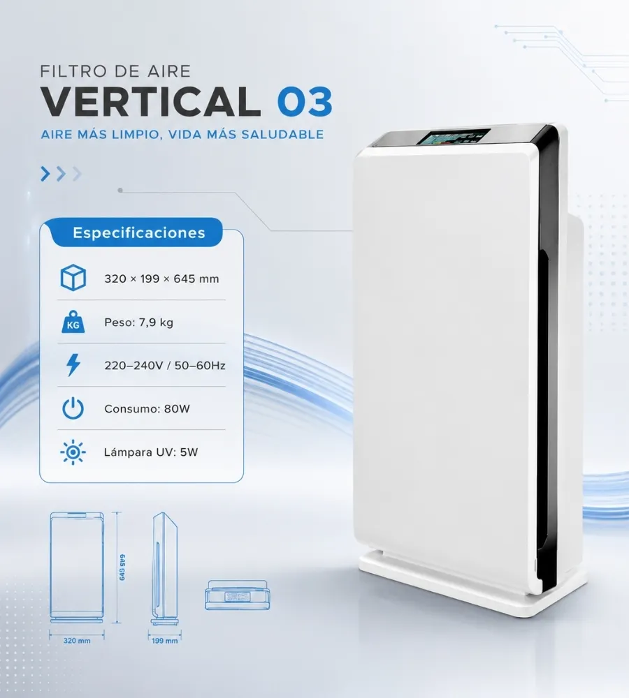 Filtrador de Aire Vertical 03 — especificaciones