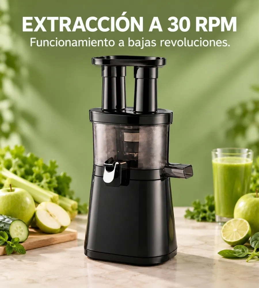 Exprimidor Juice Plus Vital: extracción a 30 rpm