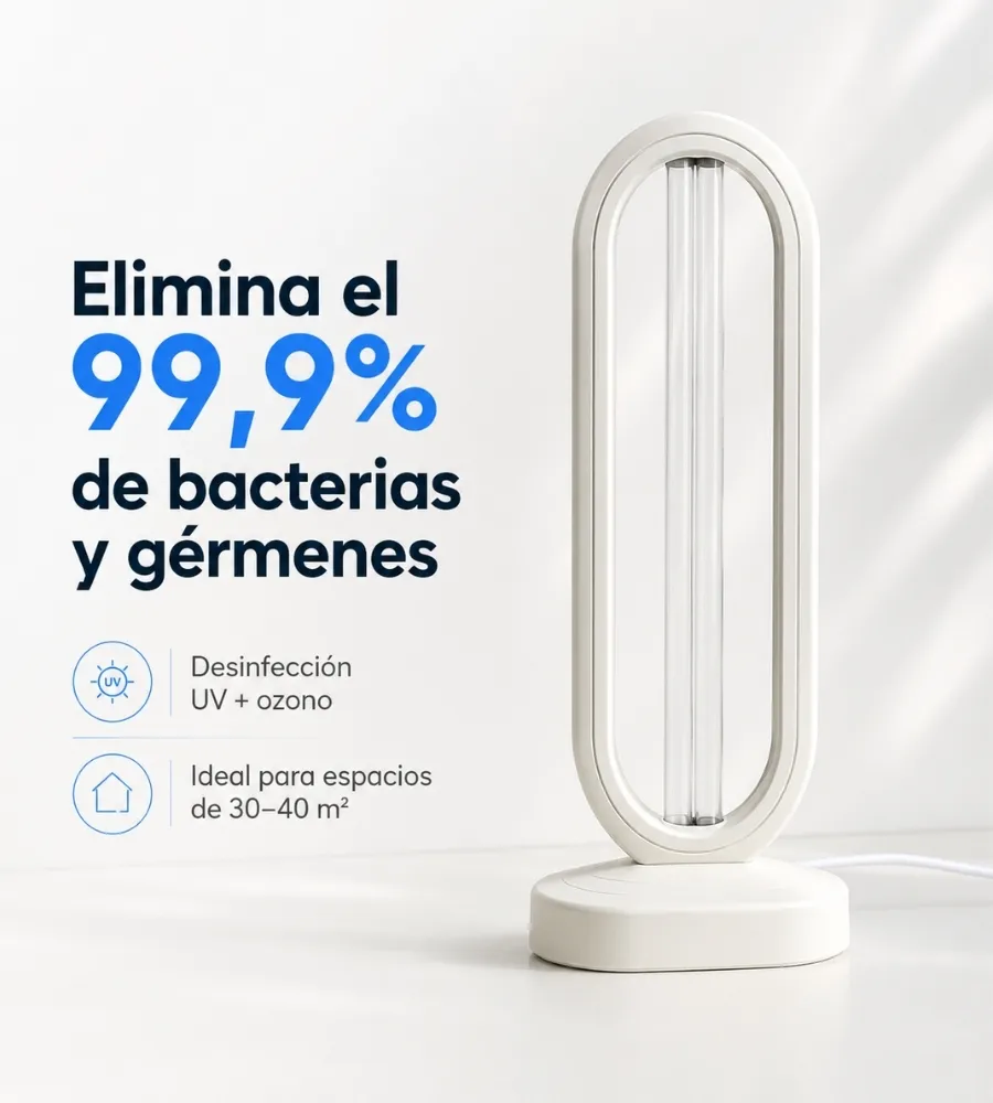 Purificador UV con Ozono — eficacia y cobertura