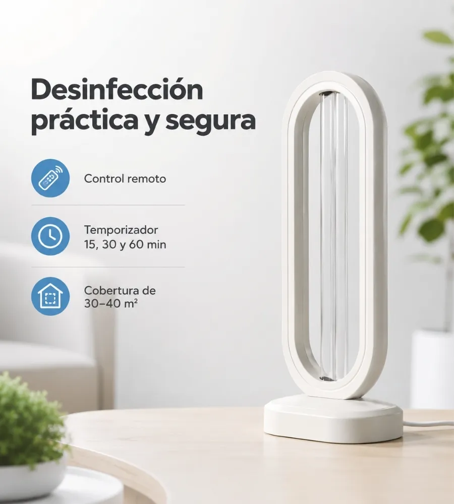 Purificador UV con Ozono — desinfección práctica y segura