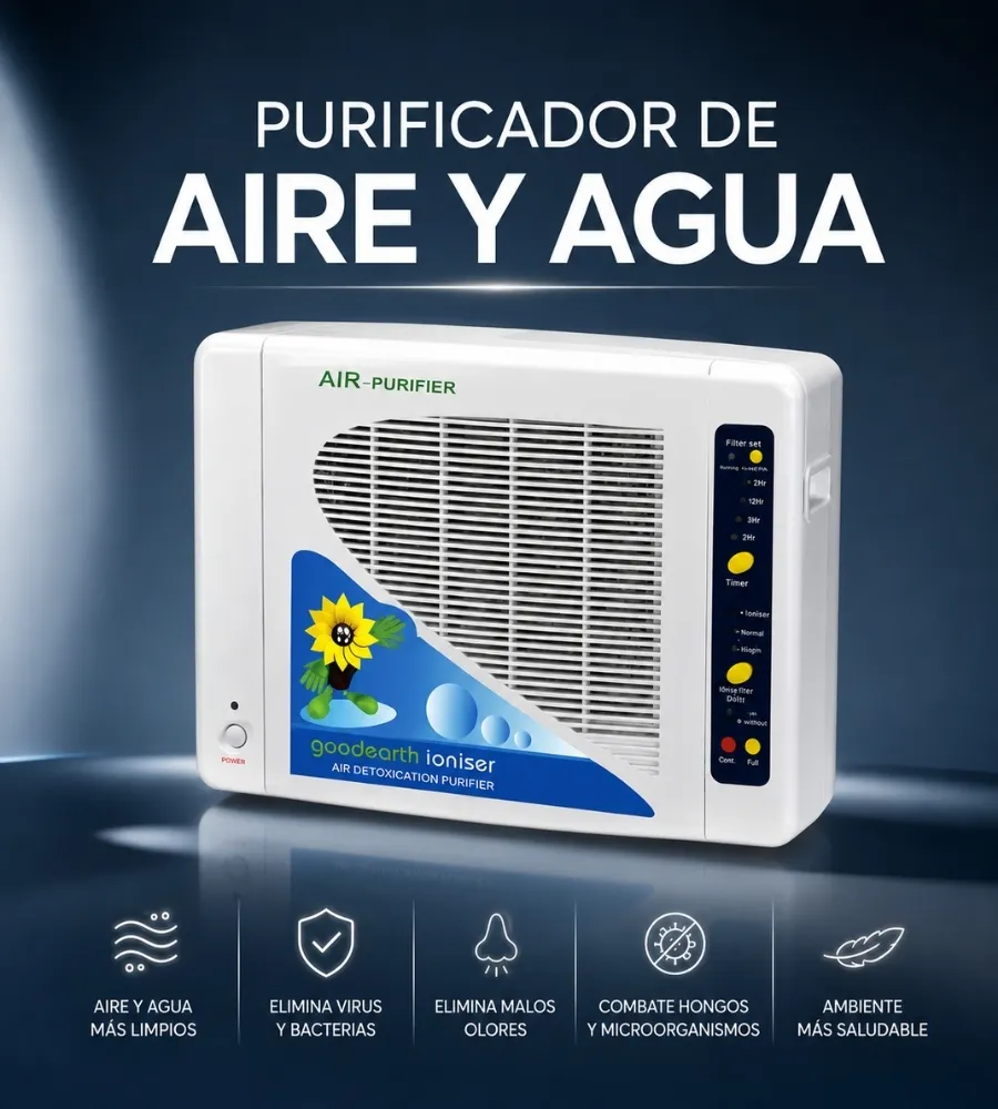 Purificador de Aire y Agua con Ionizador — aplicaciones