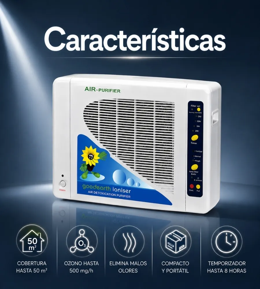Purificador de Aire y Agua con Ionizador — características principales
