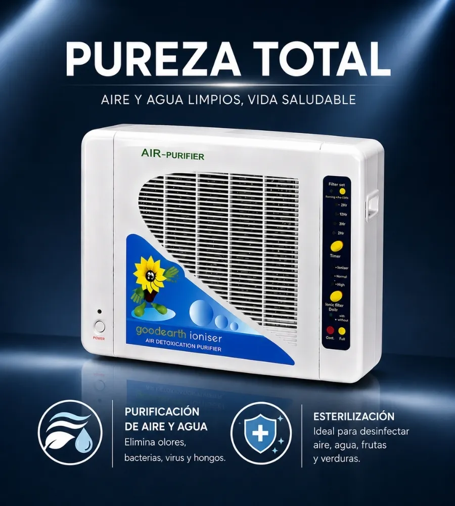 Purificador de Aire y Agua con Ionizador — uso habitual