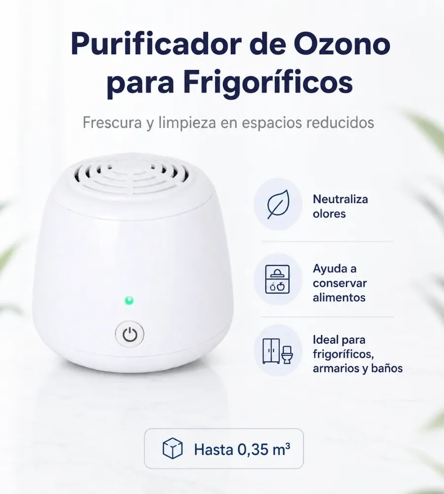 Purificador de Ozono para Frigoríficos — espacios reducidos