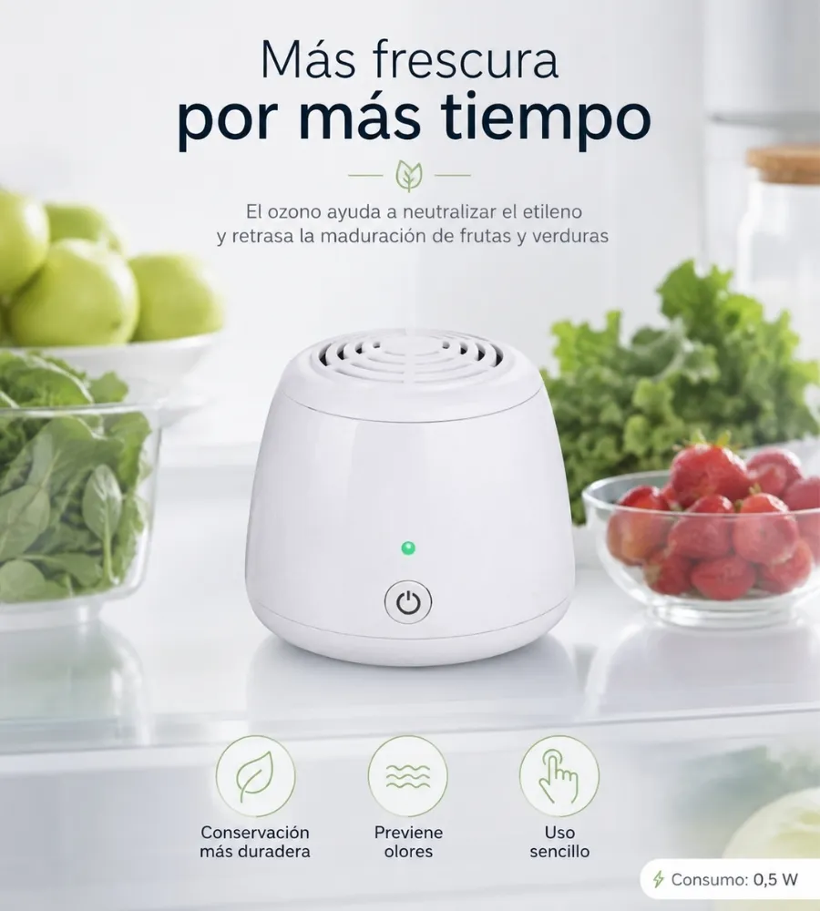 Purificador de Ozono para Frigoríficos — conservación de alimentos