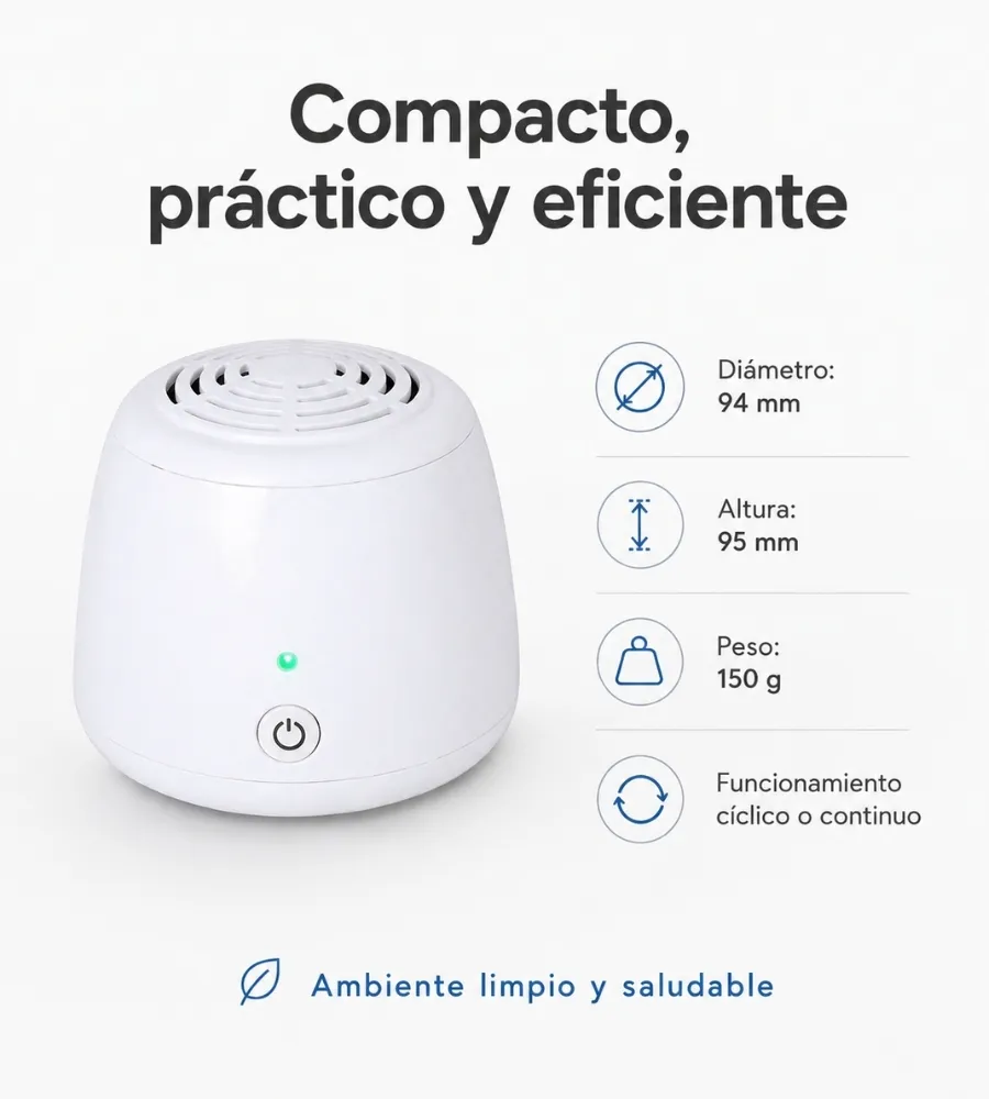 Purificador de Ozono para Frigoríficos — formato compacto