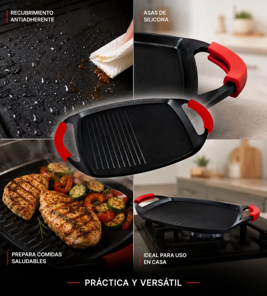 Plancha Grill Antiadherente — comida saludable