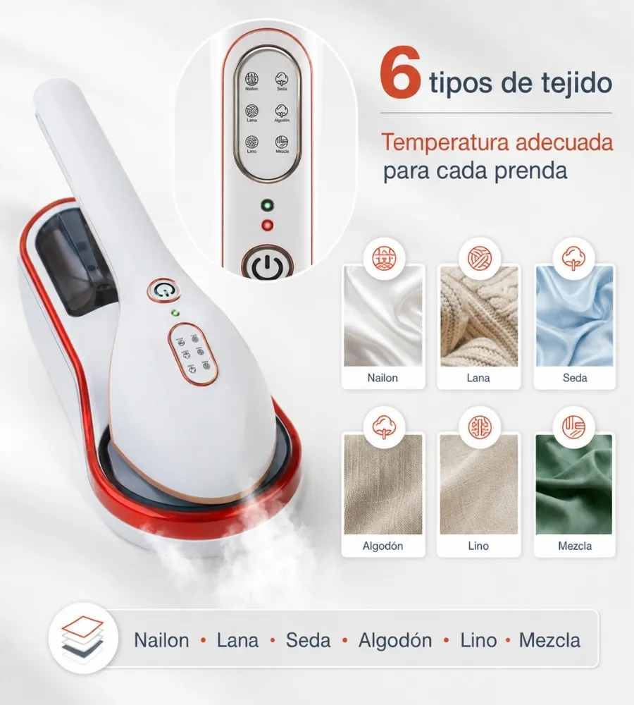 Plancha Portátil Multifunción — tipos de tejido