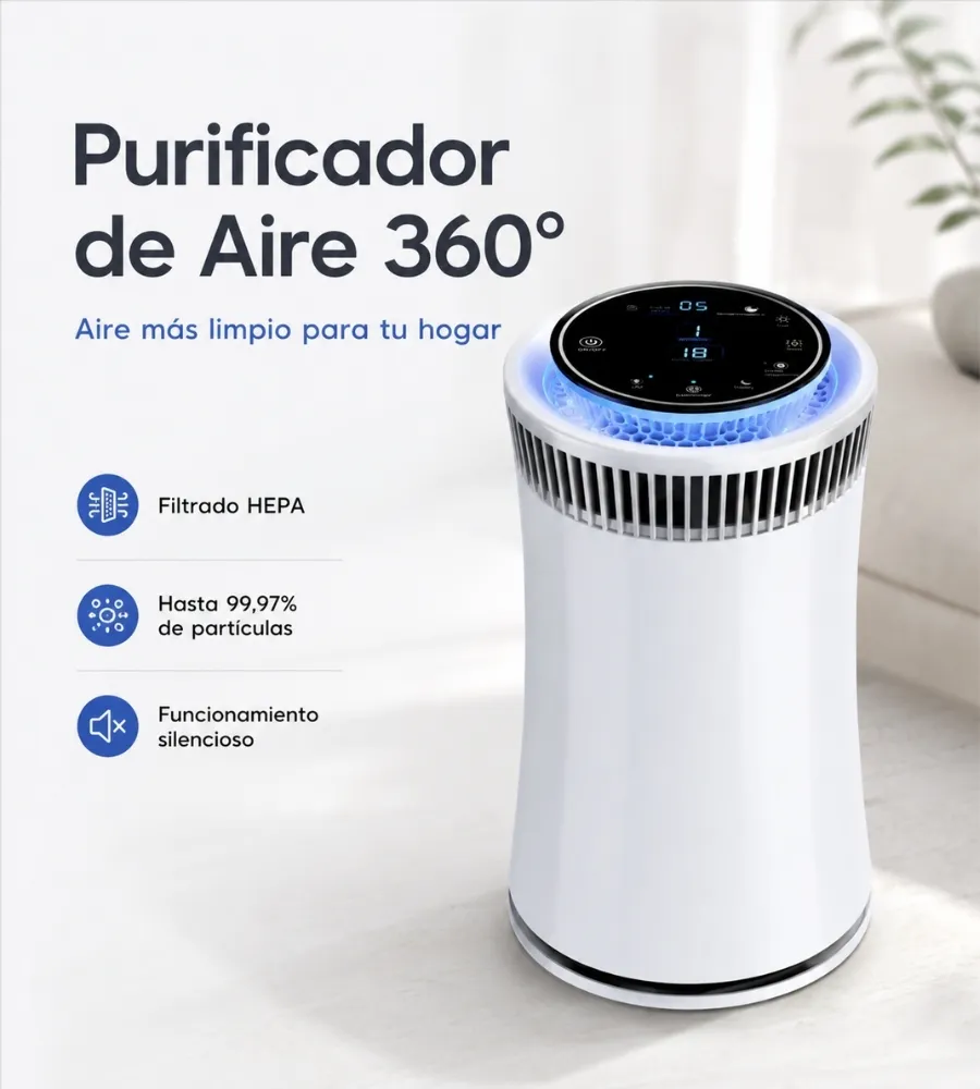 Purificador Air Freshlife 360 — cobertura de 360 grados