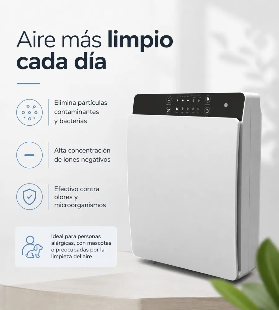 Purificador de Aire Horizontal Purifity — caudal de aire