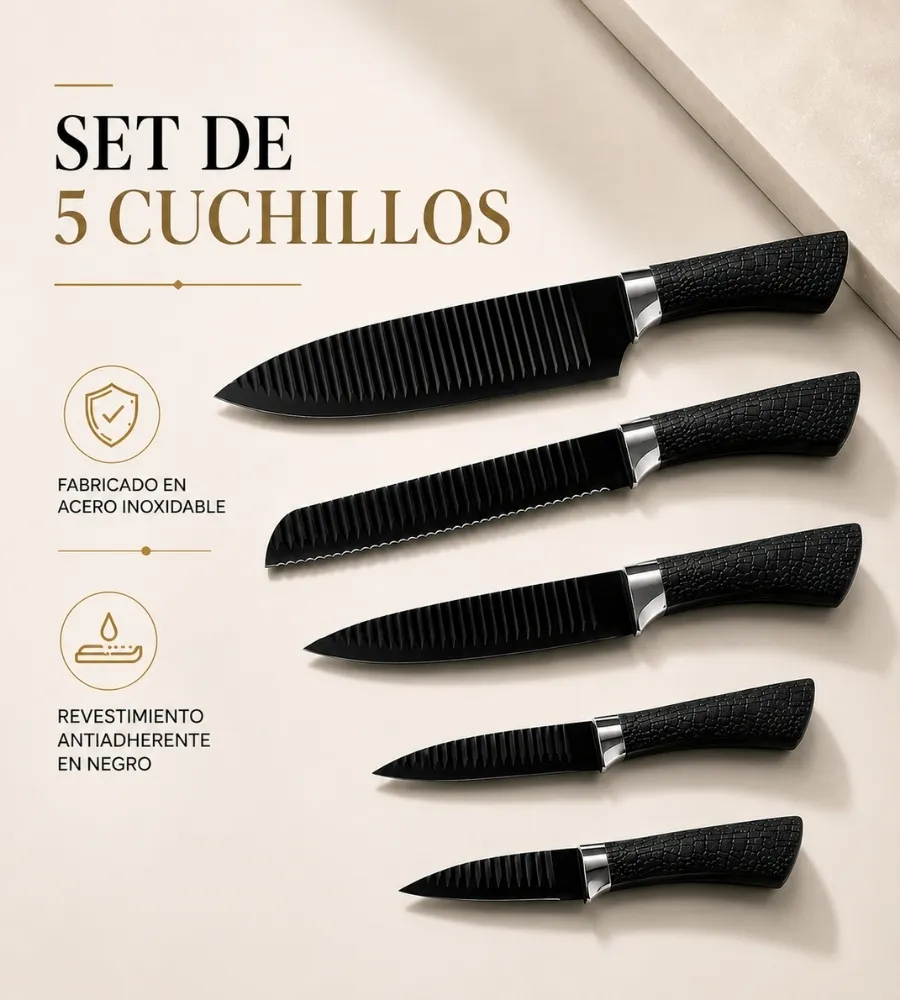 Set 5 Cuchillos Black — el juego