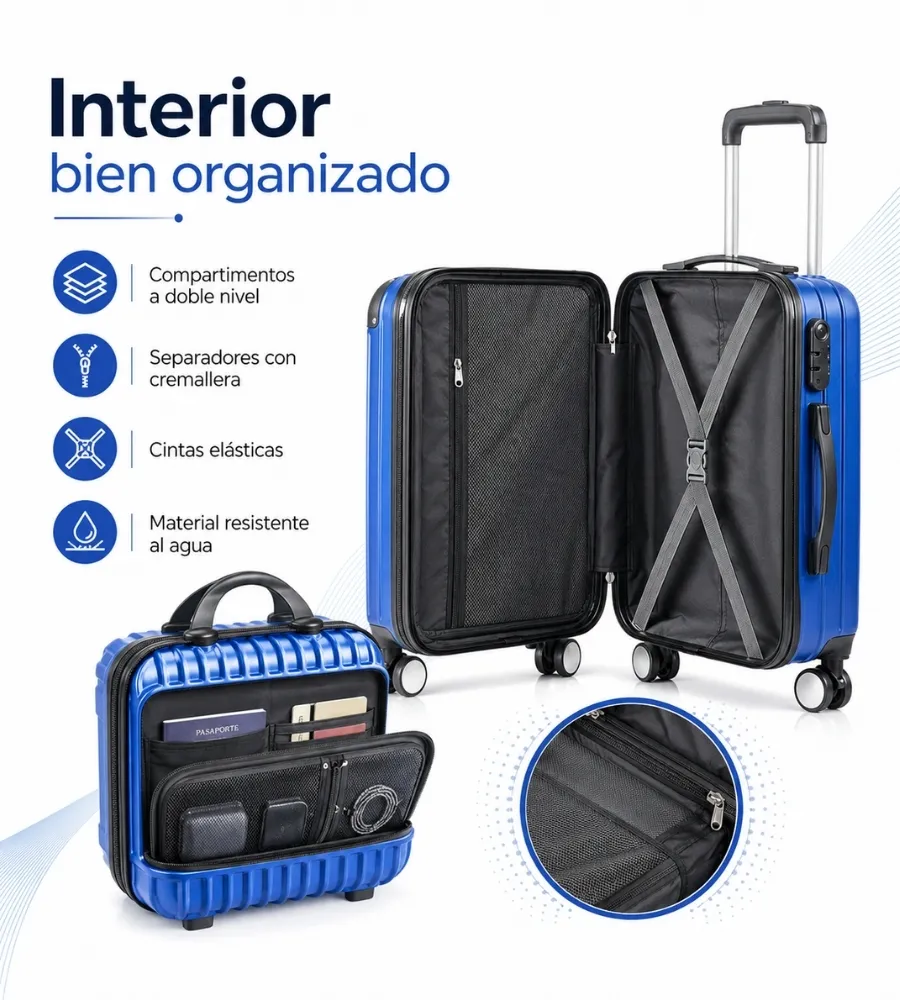Set de Maletas — interior organizado