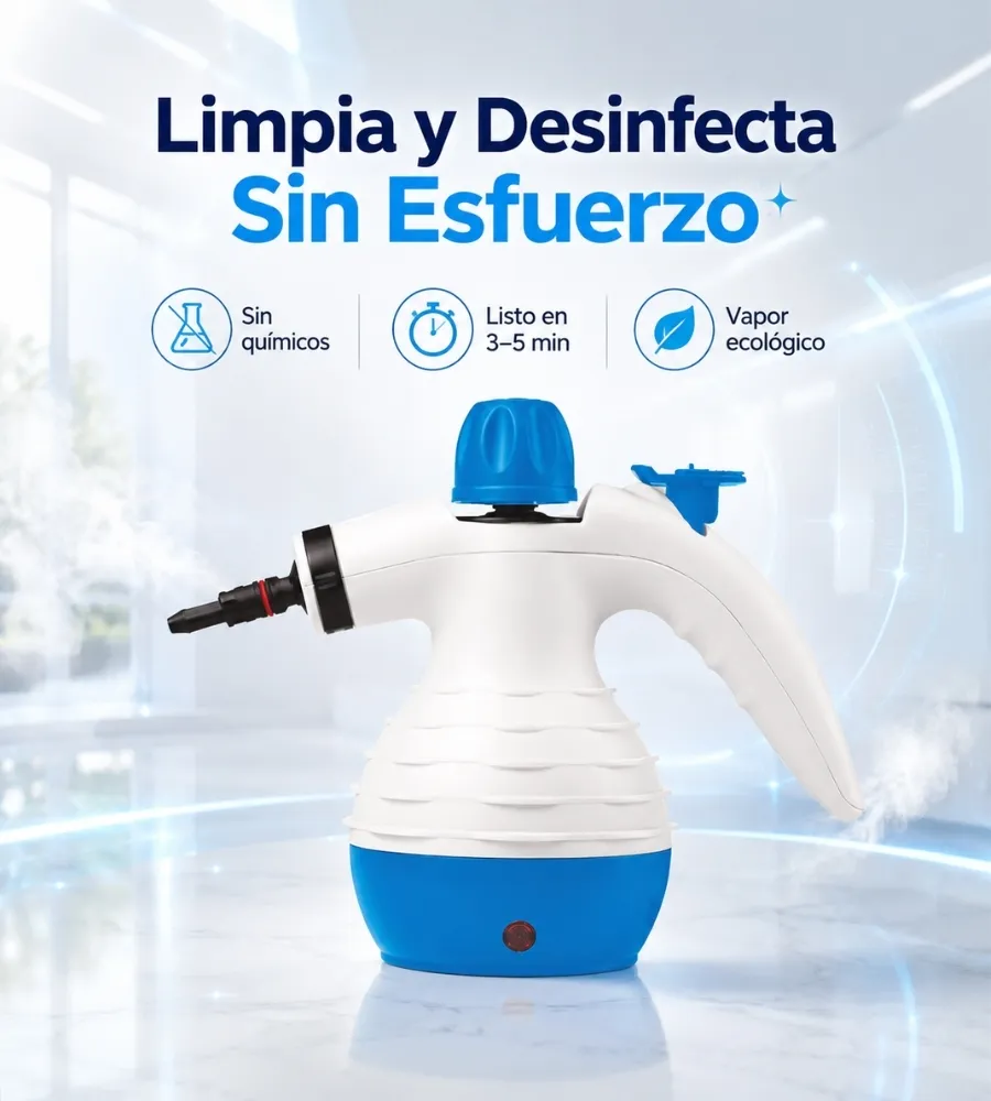 Limpiador a Vapor de Mano — limpia y desinfecta sin esfuerzo