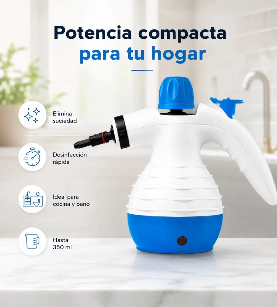 Limpiador a Vapor de Mano — potencia compacta