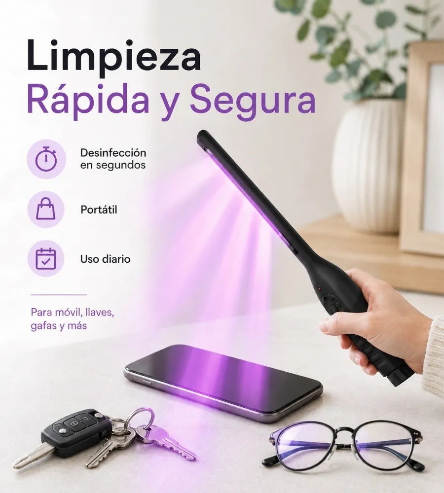 Varita Esterilizadora UV — limpieza rápida y segura