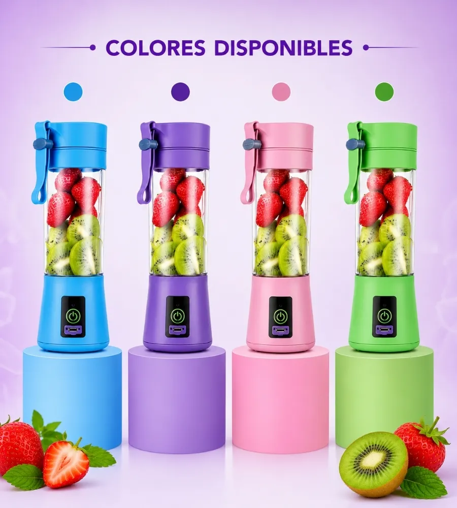 Vaso Batidora Portátil 380 ml — colores disponibles