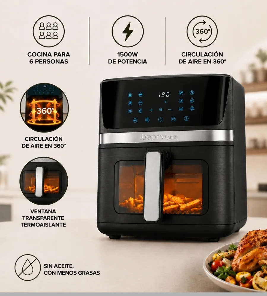 Bepro Chef VissionFry 7 Litros — capacidad para seis personas