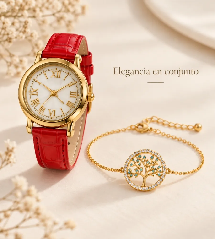RELOJ + PULSERA — Elegancia en conjunto