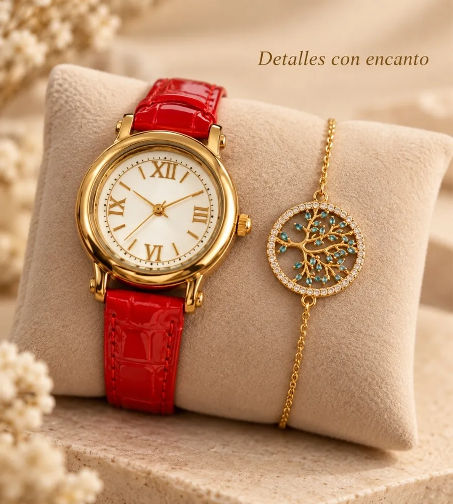 RELOJ + PULSERA — Detalles con encanto