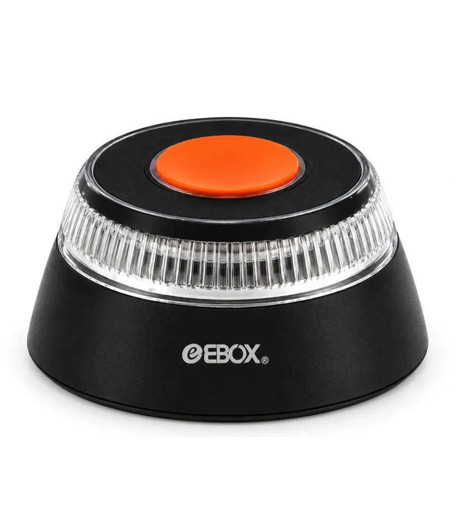 BALIZA LUZ DE EMERGENCIA EBOX — Luz de emergencia conectada · EBOX V16 IoT