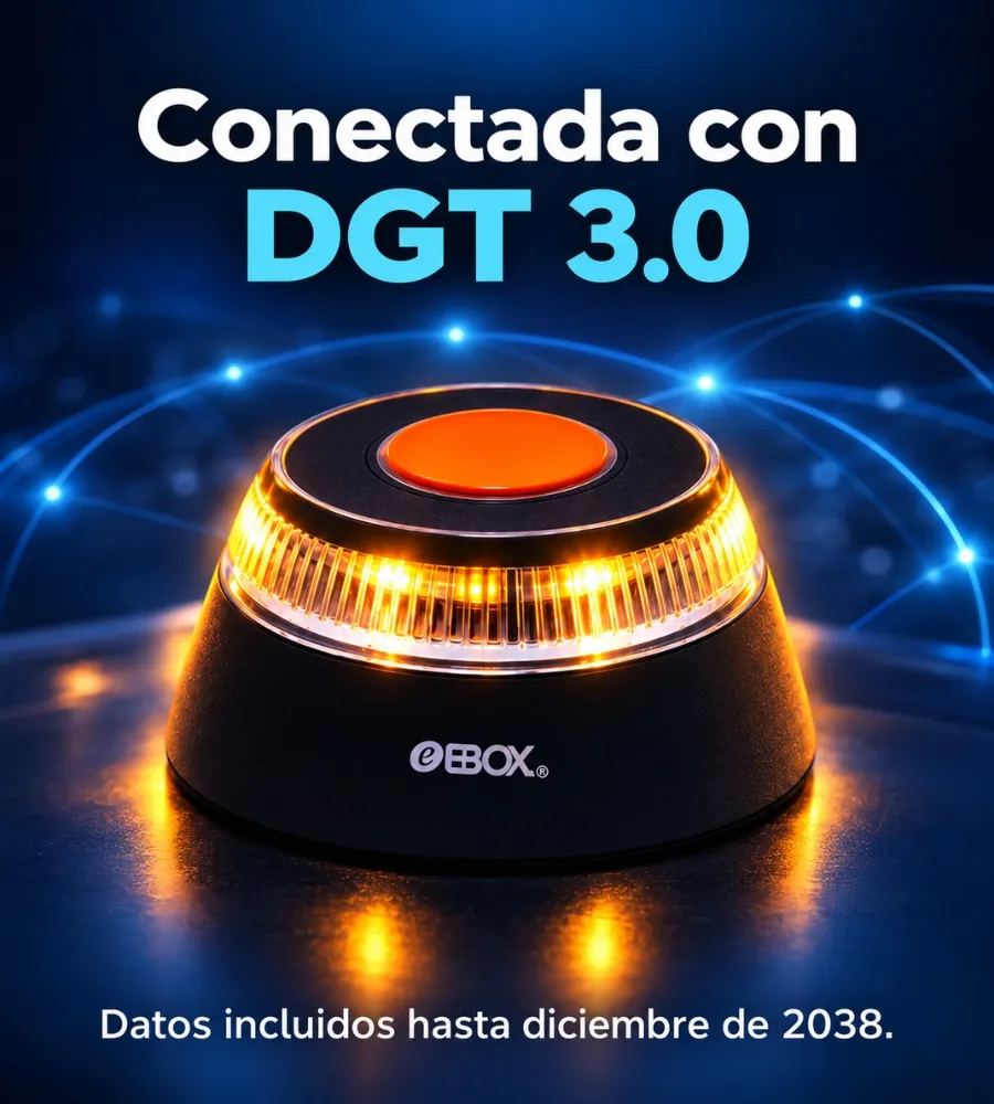 BALIZA LUZ DE EMERGENCIA EBOX — Conectada con DGT 3.0