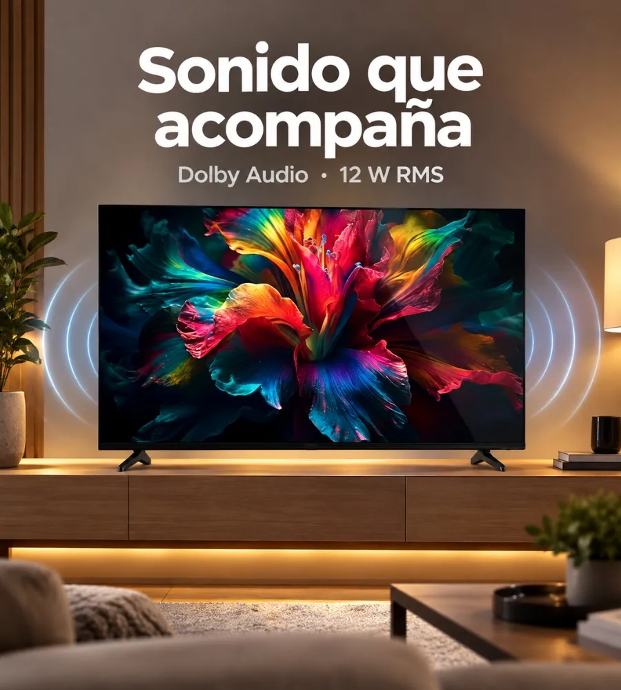 QLED UHD 55” 4K — Dolby Audio de 12 W