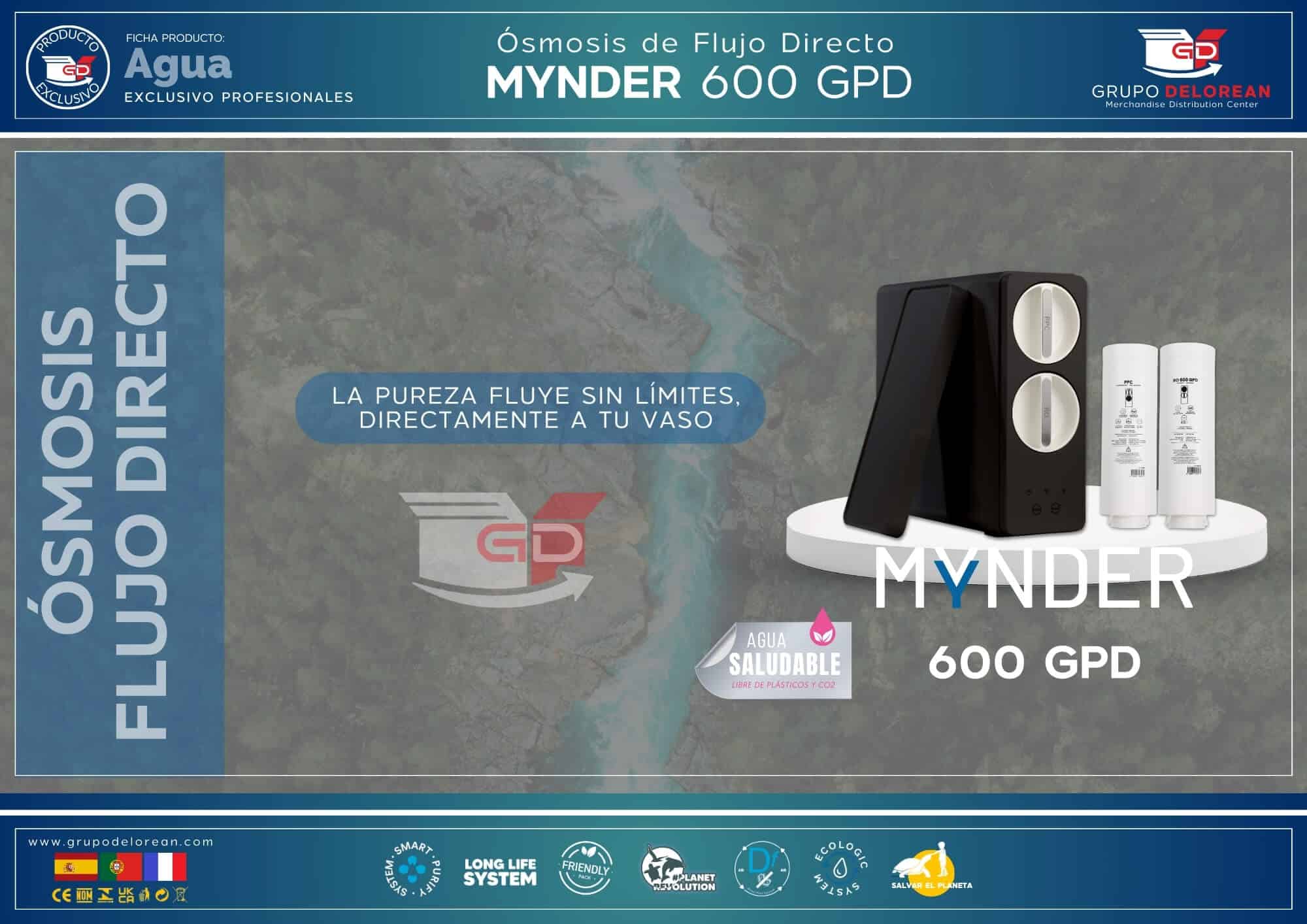 Ósmosis flujo Directo Mynder 600 GPD