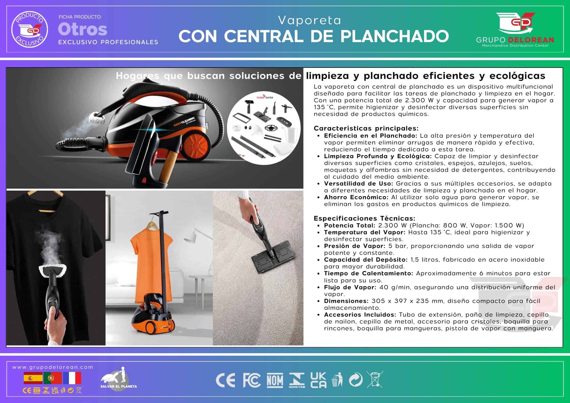 Vaporeta con Central de Planchado