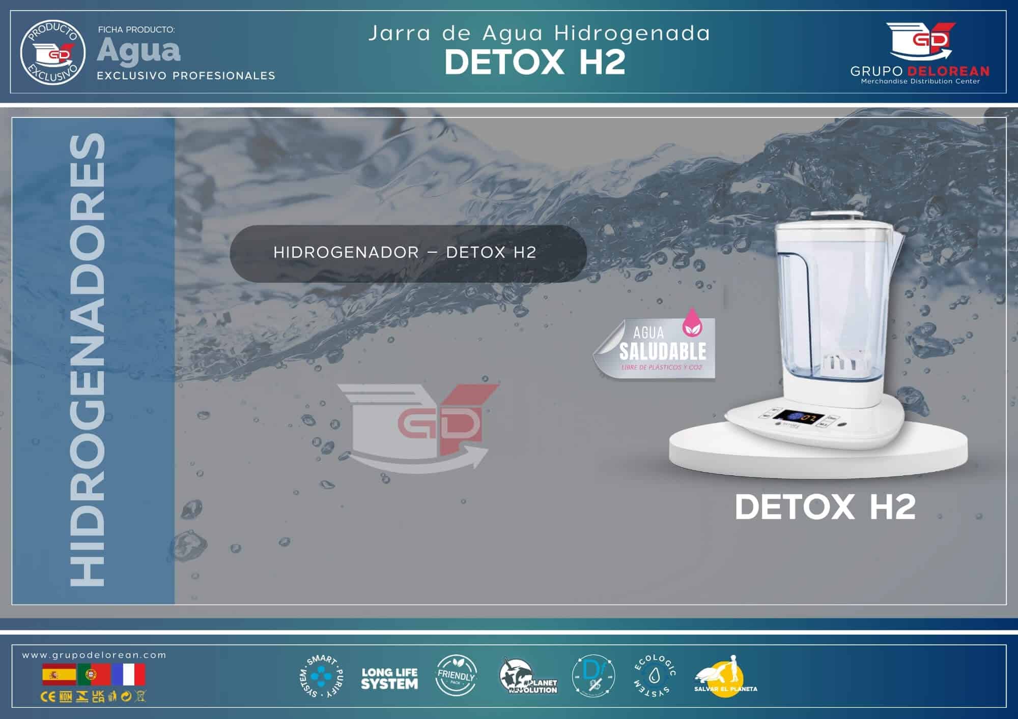 Jarra de Agua Hidrogenada Detox H2