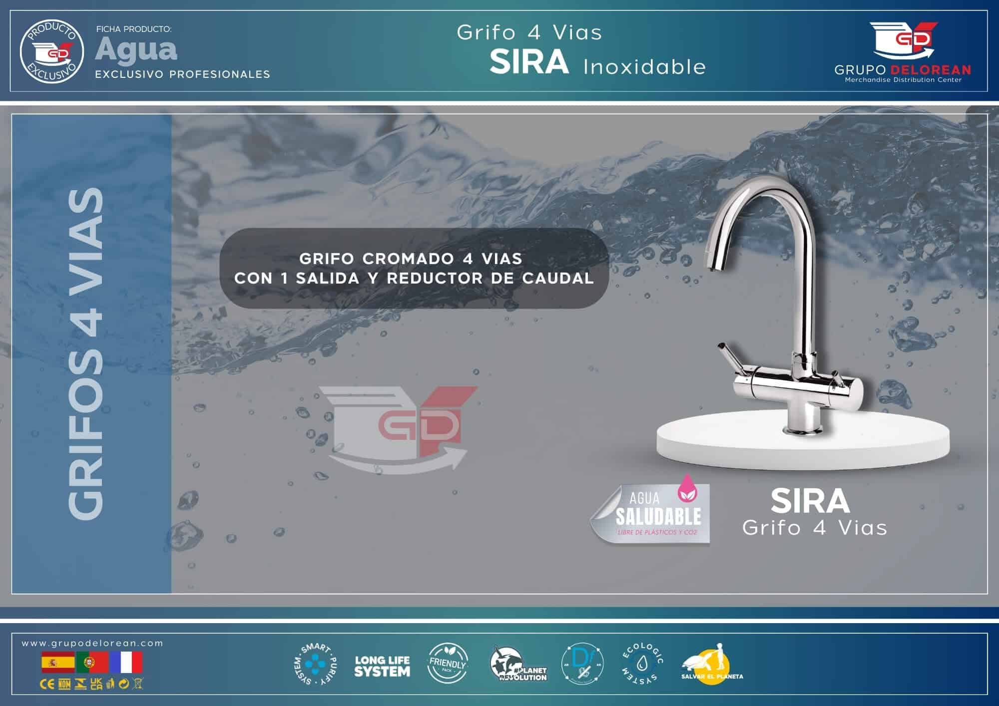 Grifo 4 Vias Sira Inoxidable