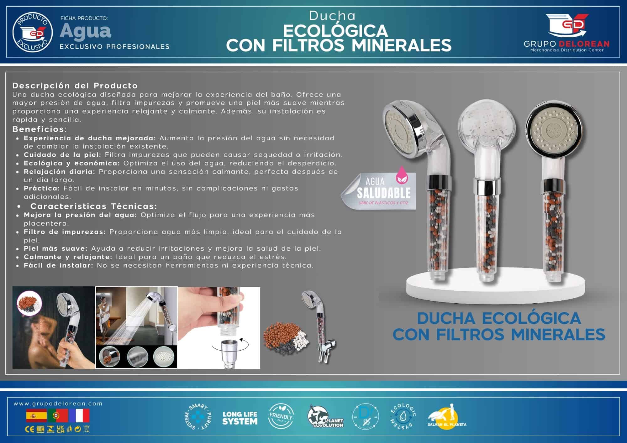 Ducha Ecológica con Filtros Minerales