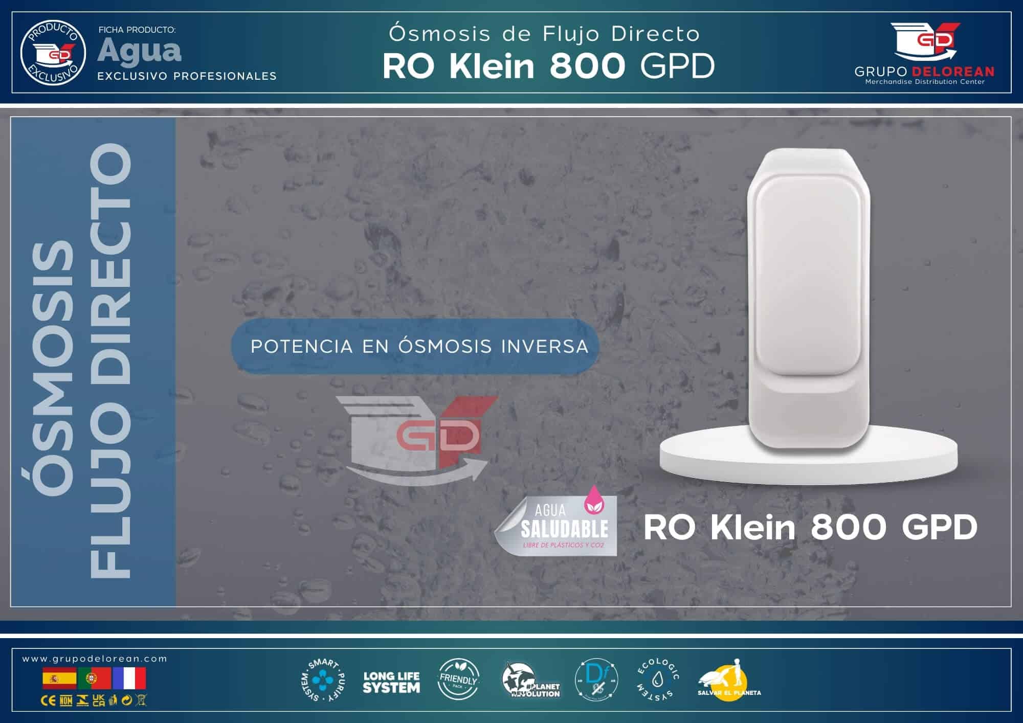 Ósmosis flujo Directo Ro Klein 800 GPD