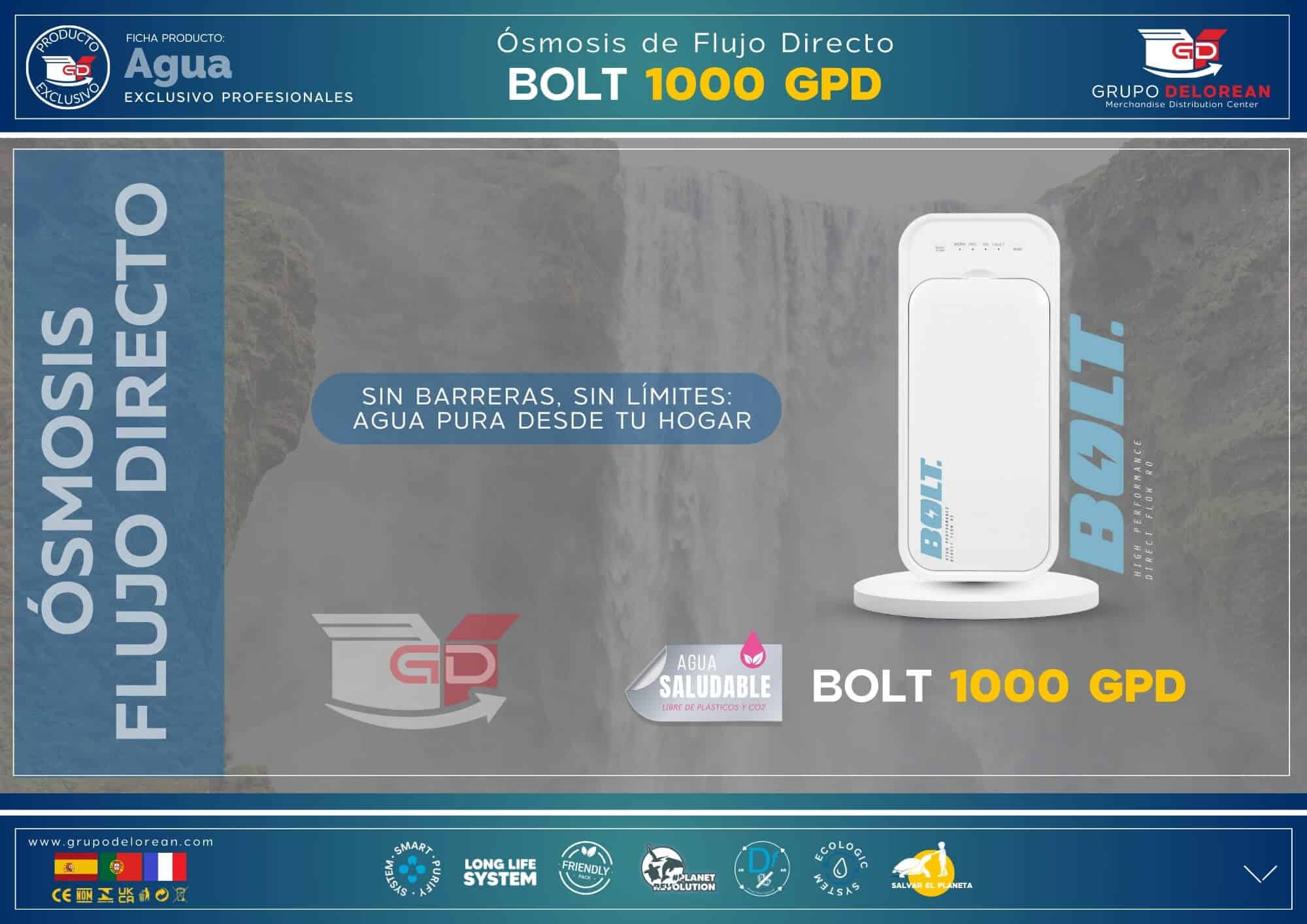 Ósmosis flujo Directo Bolt 1000 GPD